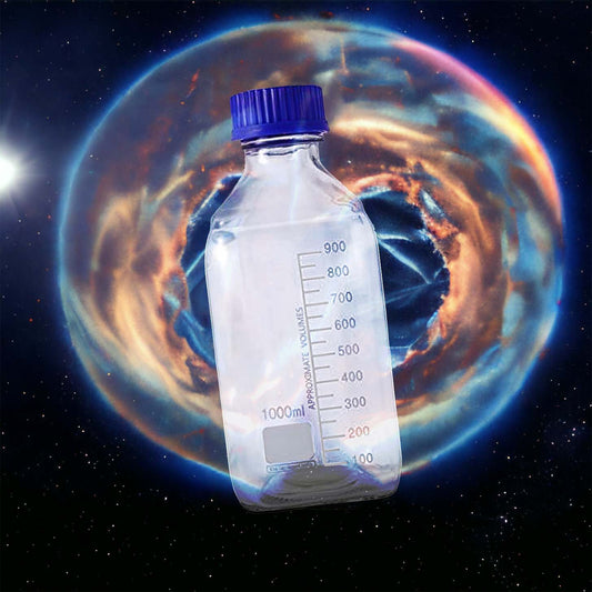 Square Borosilicate Media Bottles - Durable Liquid Storage with Leakproof Caps