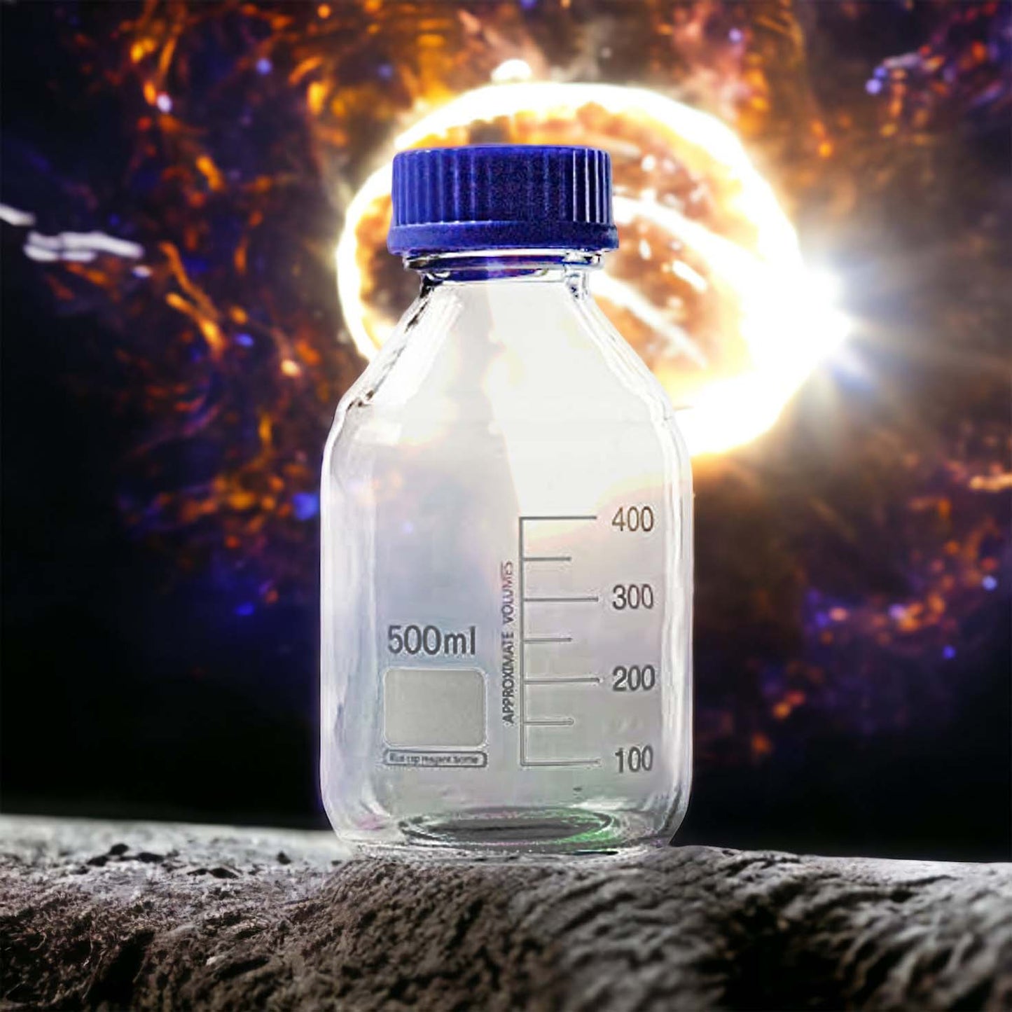 Square Borosilicate Media Bottles - Durable Liquid Storage with Leakproof Caps