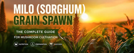 Sterile milo sorghum grain spawn bags for mushroom cultivation