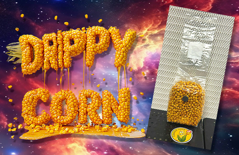 Drippy Corn Image with text