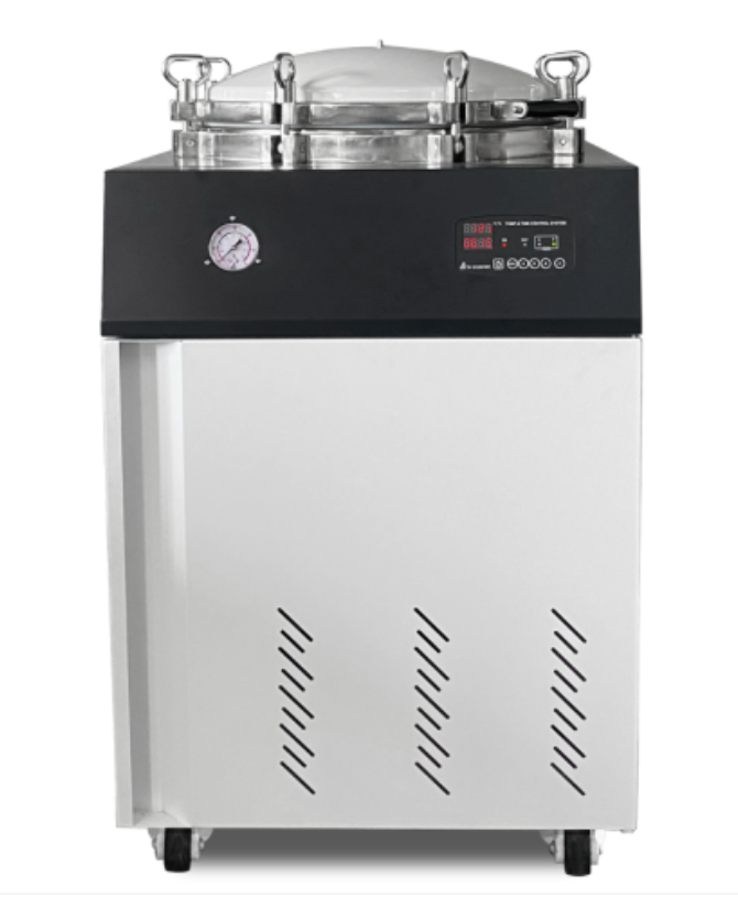 Commercial autoclave chamber used for sterilizing All-In-One bags at 121°C