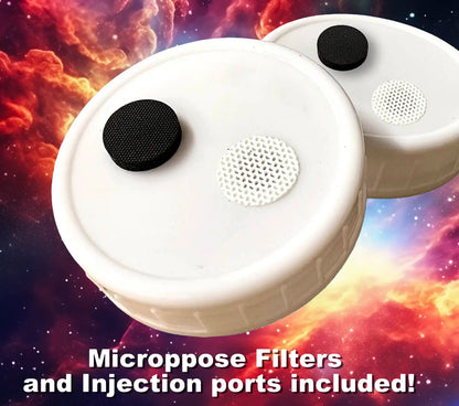 Wide Mouth Jar Lids – Custom Modified for Grain Jars in Fungi Culturing 